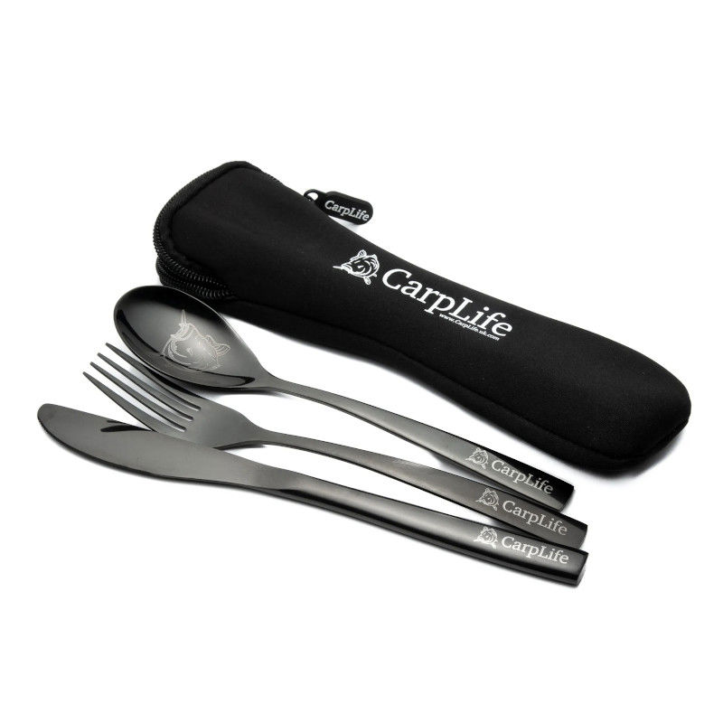 CarpLife Black Etched Cutlery Set